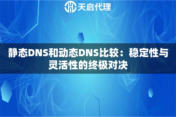 静态DNS和动态DNS比较:稳定性与灵活性的终极对决 静态DNS和动态DNS比较:稳定性与灵活性的终极对决