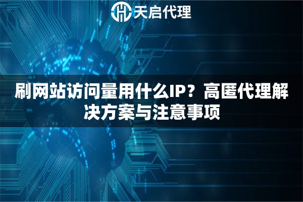 刷网站访问量用什么IP？高匿代理解决方案与注意事项