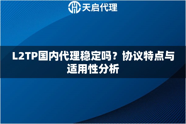 L2TP国内代理稳定吗？协议特点与适用性分析