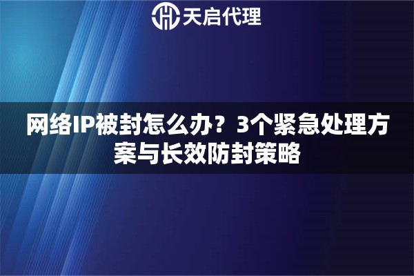 网络IP被封怎么办？3个紧急处理方案与长效防封策略