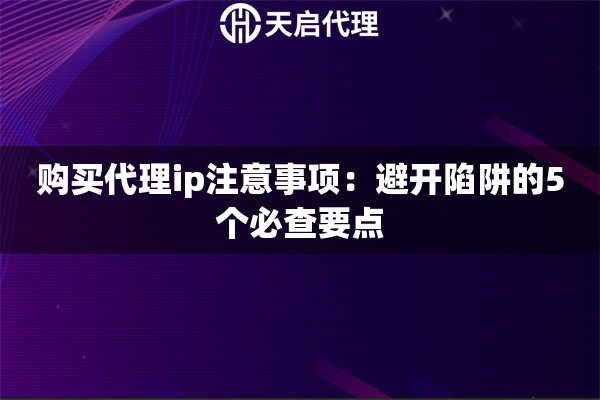购买代理ip注意事项：避开陷阱的5个必查要点