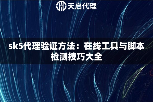sk5代理验证方法：在线工具与脚本检测技巧大全