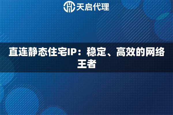 直连静态住宅IP：稳定、高效的网络王者