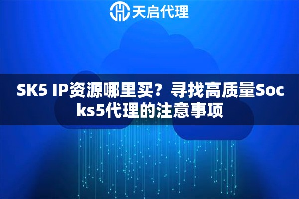 SK5 IP资源哪里买?寻找高质量Socks5代理的注意事项 SK5 IP资源哪里买?寻找高质量Socks5代理的注意事项