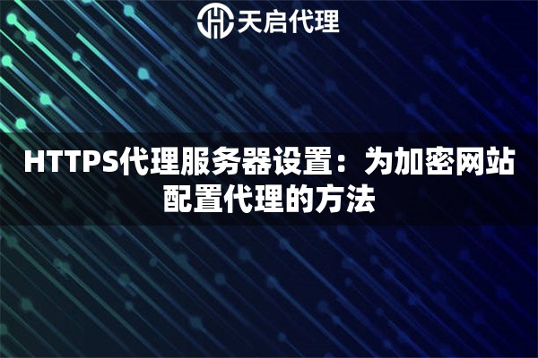 HTTPS代理服务器设置：为加密网站配置代理的方法