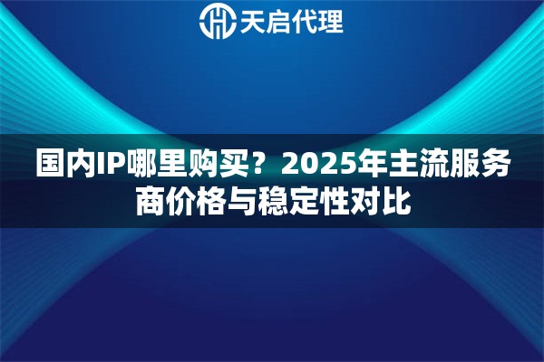 国内IP哪里购买？2025年主流服务商价格与稳定性对比