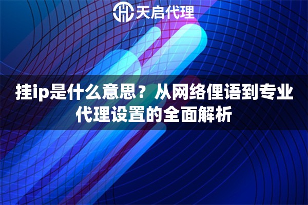 挂ip是什么意思?从网络俚语到专业代理设置的全面解析 挂ip是什么意思?从网络俚语到专业代理设置的全面解析