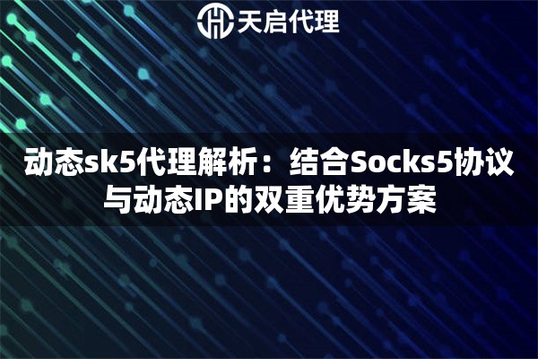 动态sk5代理解析：结合Socks5协议与动态IP的双重优势方案
