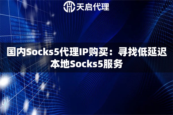 国内Socks5代理IP购买：寻找低延迟本地Socks5服务
