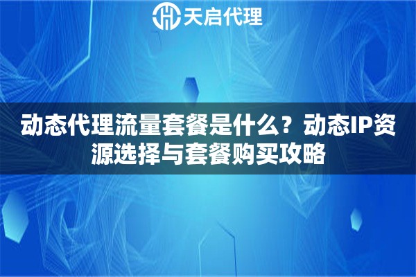 动态代理流量套餐是什么？动态IP资源选择与套餐购买攻略