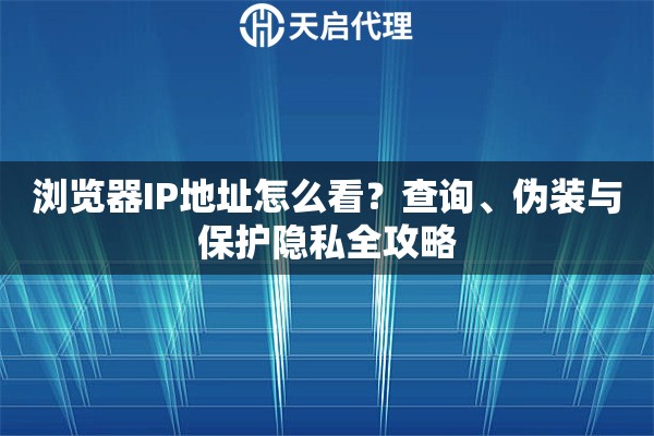 浏览器IP地址怎么看?查询、伪装与保护隐私全攻略 浏览器IP地址怎么看?查询、伪装与保护隐私全攻略