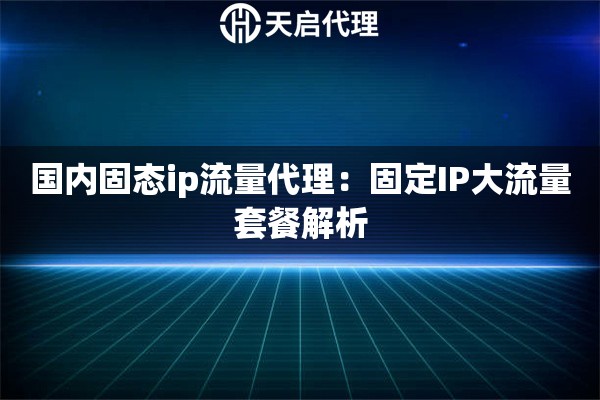 国内固态ip流量代理：固定IP大流量套餐解析