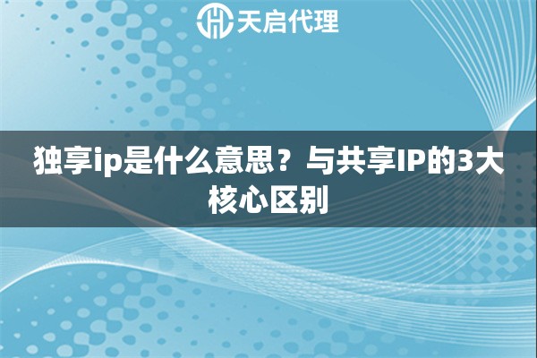 独享ip是什么意思?与共享IP的3大核心区别 独享ip是什么意思?与共享IP的3大核心区别