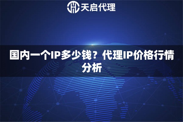 国内一个IP多少钱？代理IP价格行情分析