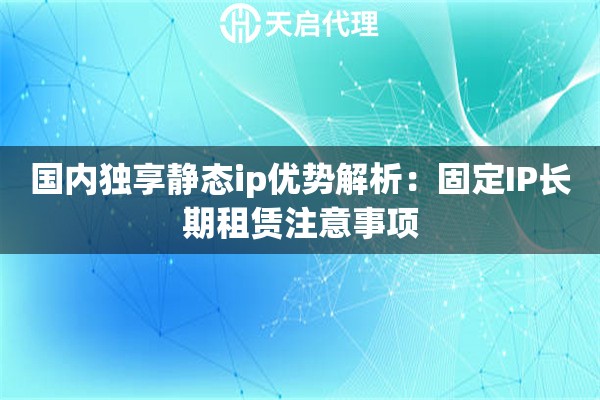 国内独享静态ip优势解析:固定IP长期租赁注意事项 国内独享静态ip优势解析:固定IP长期租赁注意事项
