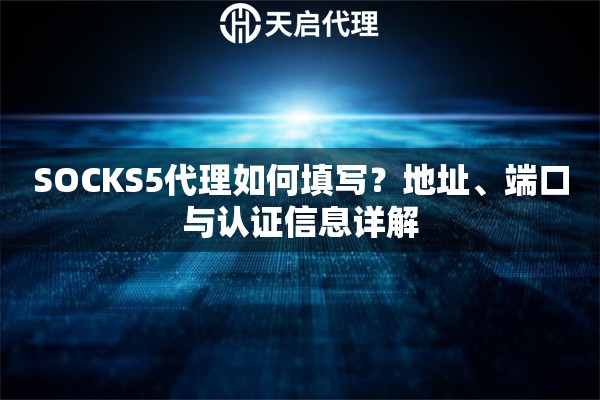 SOCKS5代理如何填写？地址、端口与认证信息详解
