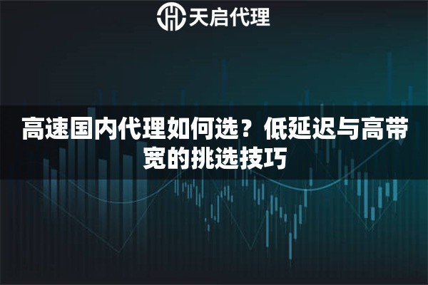 高速国内代理如何选？低延迟与高带宽的挑选技巧