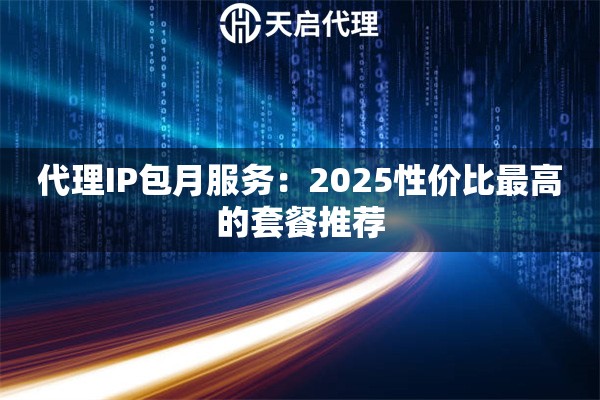 代理IP包月服务：2025性价比最高的套餐推荐