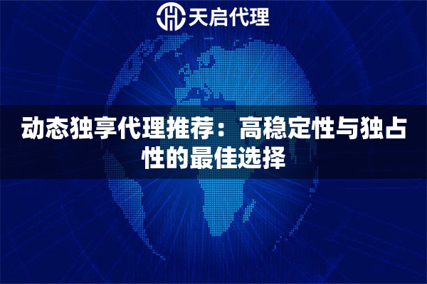 动态独享代理推荐：高稳定性与独占性的最佳选择