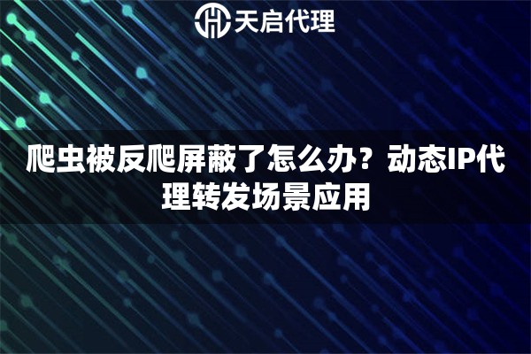 爬虫被反爬屏蔽了怎么办？动态IP代理转发场景应用