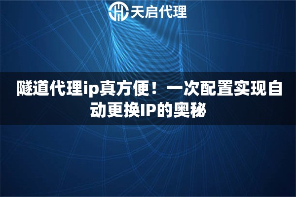 隧道代理ip真方便！一次配置实现自动更换IP的奥秘