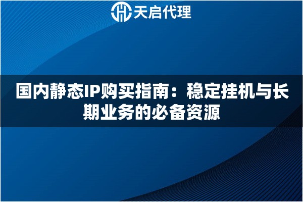 国内静态IP购买指南:稳定挂机与长期业务的必备资源 国内静态IP购买指南:稳定挂机与长期业务的必备资源