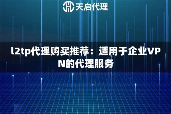 l2tp代理购买推荐：适用于企业VPN的代理服务