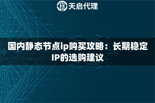 国内静态节点ip购买攻略：长期稳定IP的选购建议