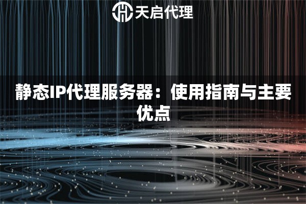 静态IP代理服务器：使用指南与主要优点