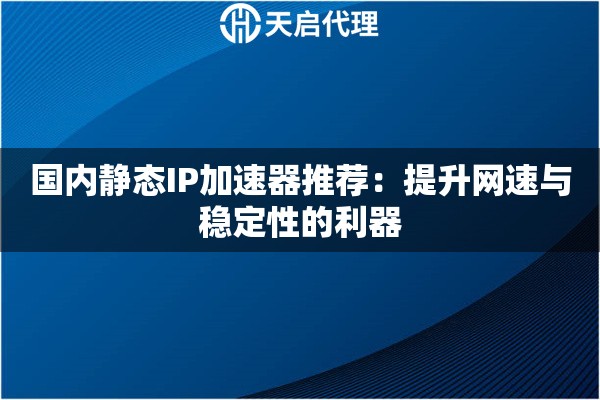 国内静态IP加速器推荐：提升网速与稳定性的利器