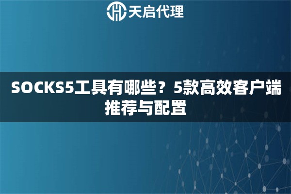 SOCKS5工具有哪些？5款高效客户端推荐与配置