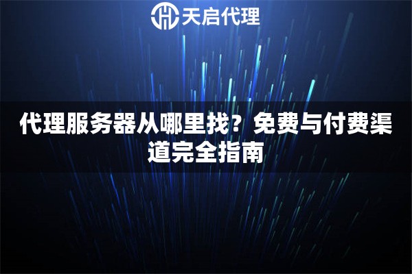 代理服务器从哪里找？免费与付费渠道完全指南