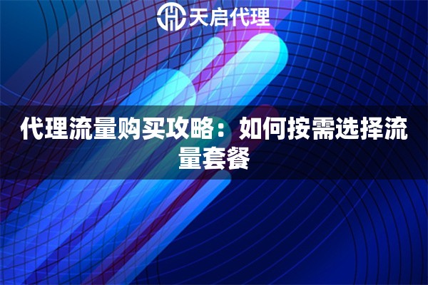 代理流量购买攻略:如何按需选择流量套餐 代理流量购买攻略:如何按需选择流量套餐