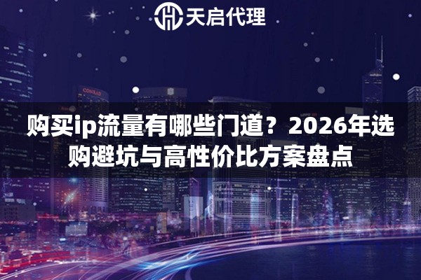 购买ip流量有哪些门道？2026年选购避坑与高性价比方案盘点