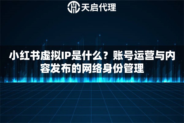 小红书虚拟IP是什么？账号运营与内容发布的网络身份管理