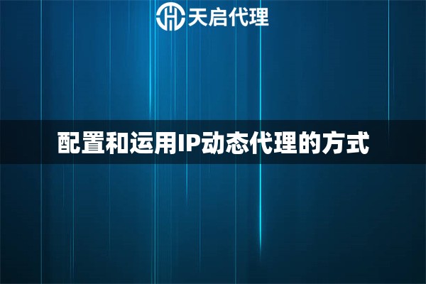 配置和运用IP动态代理的方式