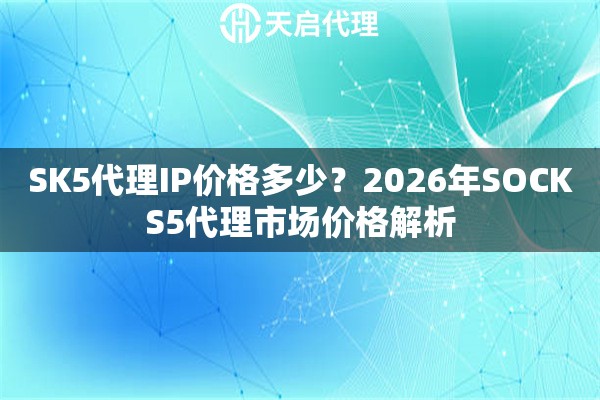 SK5代理IP价格多少？2026年SOCKS5代理市场价格解析