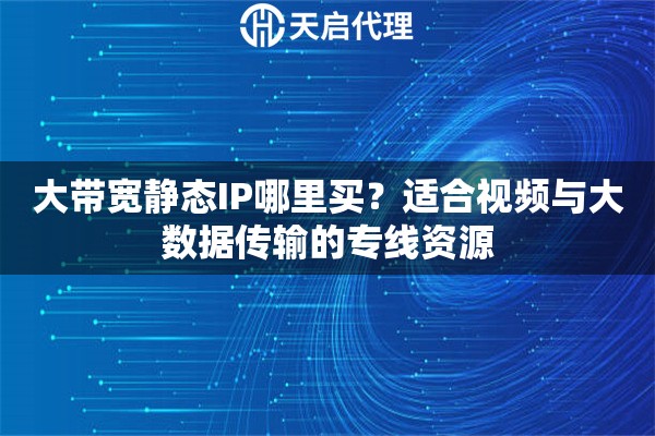大带宽静态IP哪里买？适合视频与大数据传输的专线资源