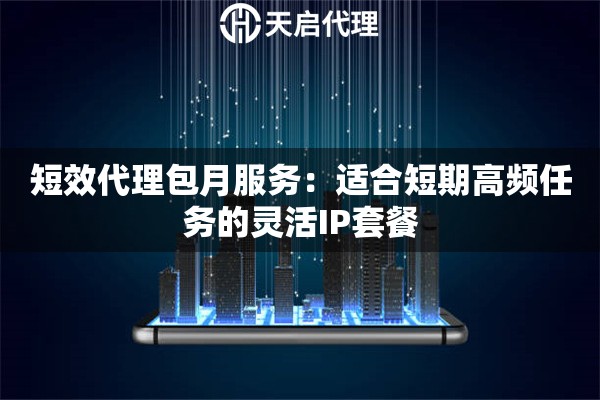 短效代理包月服务:适合短期高频任务的灵活IP套餐 短效代理包月服务:适合短期高频任务的灵活IP套餐