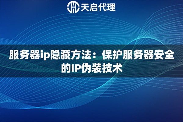 服务器ip隐藏方法：保护服务器安全的IP伪装技术