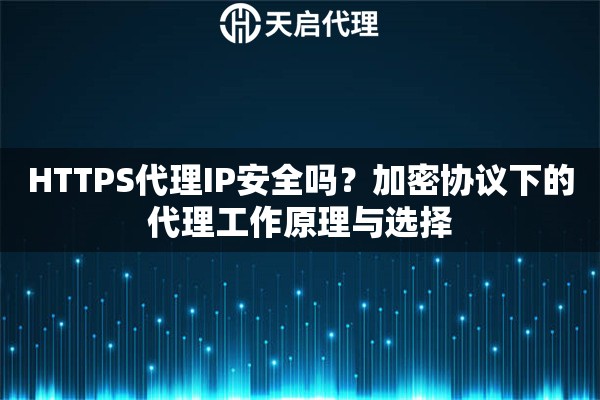 HTTPS代理IP安全吗？加密协议下的代理工作原理与选择