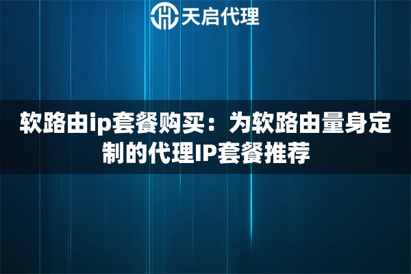 软路由ip套餐购买：为软路由量身定制的代理IP套餐推荐