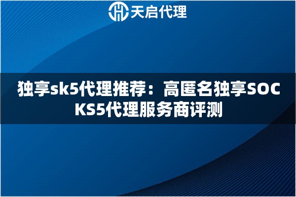 独享sk5代理推荐:高匿名独享SOCKS5代理服务商评测 独享sk5代理推荐:高匿名独享SOCKS5代理服务商评测