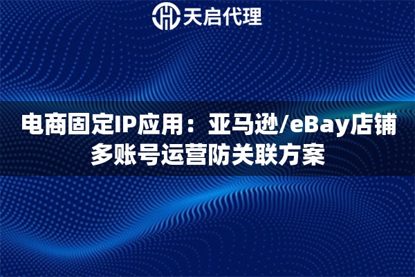 电商固定IP应用：亚马逊/eBay店铺多账号运营防关联方案