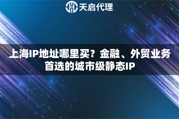 上海IP地址哪里买？金融、外贸业务首选的城市级静态IP