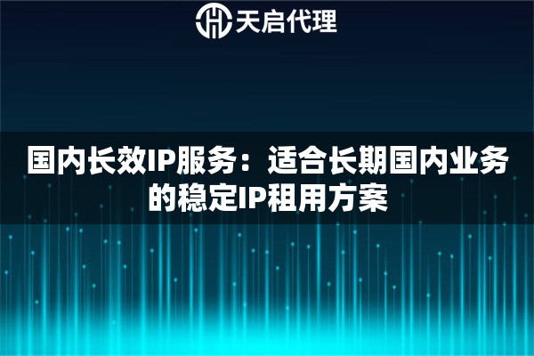 国内长效IP服务：适合长期国内业务的稳定IP租用方案