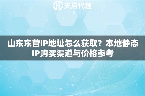 山东东营IP地址怎么获取？本地静态IP购买渠道与价格参考