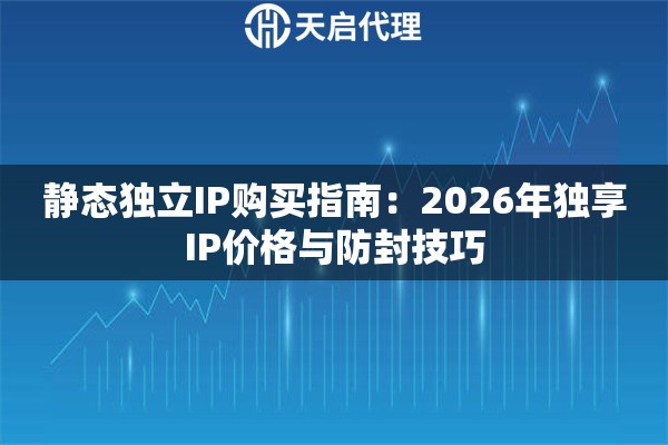 静态独立IP购买指南:2026年独享IP价格与防封技巧 静态独立IP购买指南:2026年独享IP价格与防封技巧