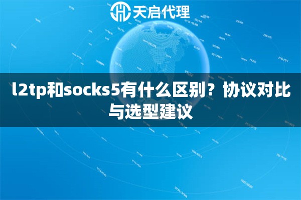 l2tp和socks5有什么区别？协议对比与选型建议