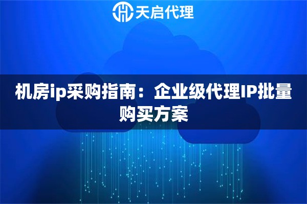机房ip采购指南:企业级代理IP批量购买方案 机房ip采购指南:企业级代理IP批量购买方案